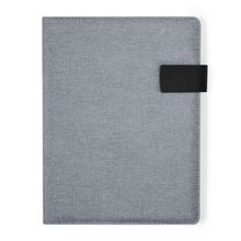 Carpeta RPET con solapa bloc soporte y bolsillos Gri