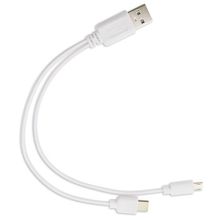 Cable Cargador Micro USB Tipo C y Lightning Bl
