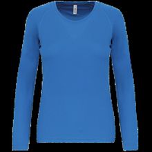 Camiseta de deporte manga larga poliéster Aqua Blue Xs