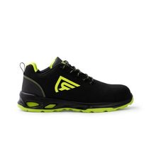 Calzado laboral puntera fibra de vidrio Negro/ Amarillo Fluor 36