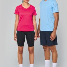 Camiseta de deporte mujer cuello de pico Aqua Blue Xs