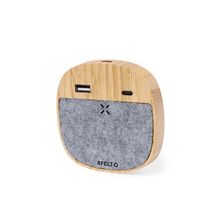 Cargador Inalámbrico 15W Bambú/Fieltro Gri