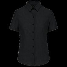 Camisa oxford mujer manga corta Black Xs
