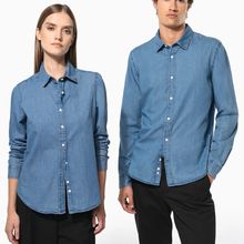 Camisa Denim algodón para mujer Chambray Blue Xs
