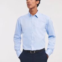 Camisa de manga larga para hombre tejido espiga Light Blue S