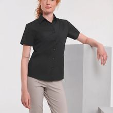 Camisa de polialgodón mujer Black Xs
