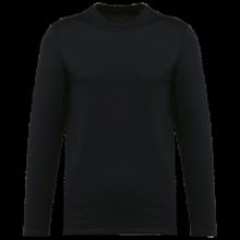 Camiseta algodón cuello redondo manga larga Black S
