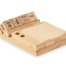 Calendario de bambú con soporte para teléfono Madera