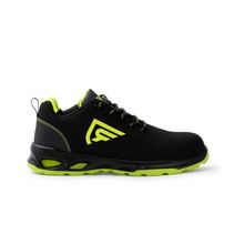 Calzado laboral puntera fibra de vidrio Negro/ Amarillo Fluor 36
