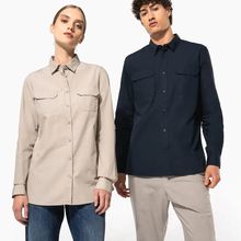 Camisa con 2 bolsillos parche Beige S