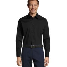 Camisa Ajustada Hombre Algodón/Elastano Negro 3Xl