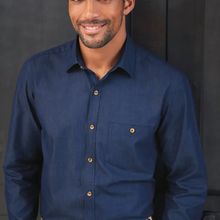 Camisa de algodón entallada Denim 15 Uk