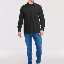 Camisa de algodón puro hombre Black S