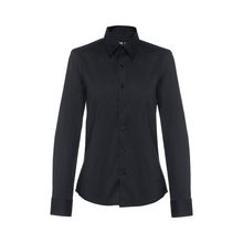 Camisa Ceñida Popelina Mujer Negro L
