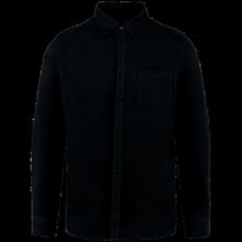 Camisa franela hombre algodón orgánico Black S