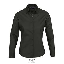 Camisa Mujer en Algodón y Elastano Negro 3Xl