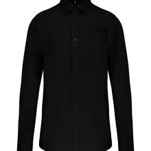 Camisa popelina manga larga hombre Black Xs