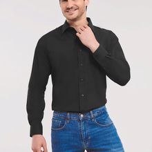 Camisa Popelina Polialgodón Hombre Black S