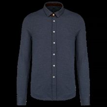 Camisa punto Jacquard Manga Larga Jacquard Blue S
