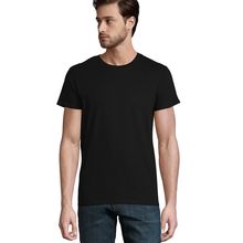 Camiseta ajustada de cuello redondo para hombre Negro Profundo 3Xl