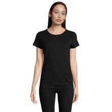 Camiseta Ajustada Mujer Algodón Orgánico Negro Profundo 3Xl