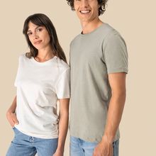 Camiseta algodón orgánico y lino unisex Almond Green Xs