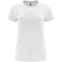 Camiseta entallada de manga corta con cuello redondo Blanco S