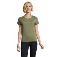 Camiseta Fit Mujer 150g Caqui Jaspeado L