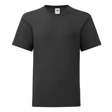 Camiseta infantil algodón corte básico Black 3/4 Ans