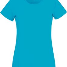 Camiseta mujer algodón cuello redondo entallada Azur Blue XS