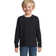 Camiseta Niños Manga Larga Algodón Negro Profundo 4 Años