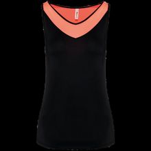Camiseta de pádel sin mangas Black / Coral Xs