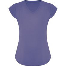 Camiseta Técnica Mujer Ajustada Bajo en V Lila S