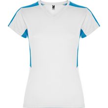 Camiseta técnica mujer manga corta Blanco/Turquesa S