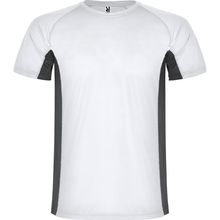 Camiseta técnica de poliéster Blanco/Plomo Oscuro S