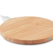 Cargador Inalámbrico Bambú 15W Ø9cm Madera