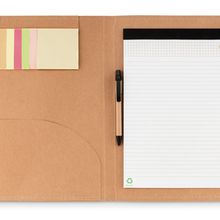 Carpeta ecológica con bloc, notas y boli Beig