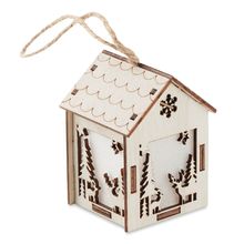 Casa Adorno Navideño MDF con Luz Madera