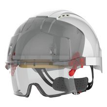 Casco de seguridad con sobregafas antivaho White