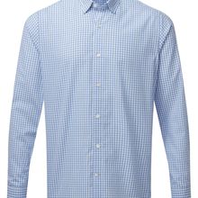 Camisa Vichy manga larga Light Blue / White S