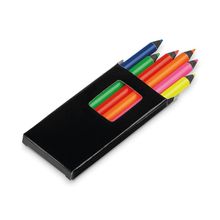 Caja con 6 Lápices Fluorescentes Negro