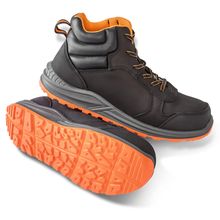 Calzado de seguridad negro y naranja Black / Grey / Orange 3 Uk