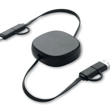 Cable retráctil 60W 80cm Negro