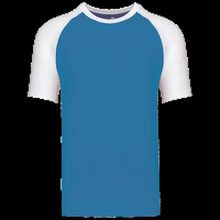 Camiseta bicolor manga corta hombre Aqua Blue / White S