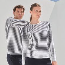 Camiseta marinera unisex manga larga White / Oxford Navy Xxs