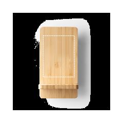 Cargador USB y soporte móvil de Bambú | Delantera | 60 x 80