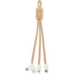Cable de Carga 3 en 1 de Corcho | Trasero | 10 x 20