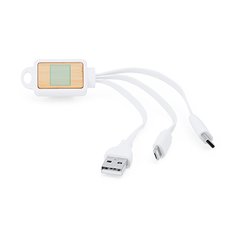 Cable cargador 3 en 1 con bambú | ZONA1 | 22 x 11