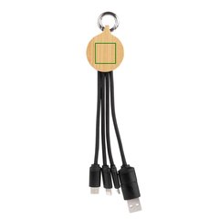 Cable cargador bambú con logo retroiluminado | Trasera | 15 x 15