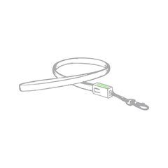 Cable plano USB cargador con conexión Tipo C y cierre de mosquetón metálico | En la superficie plana | 12 x 3